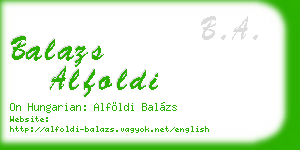 balazs alfoldi business card