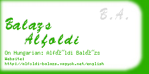 balazs alfoldi business card